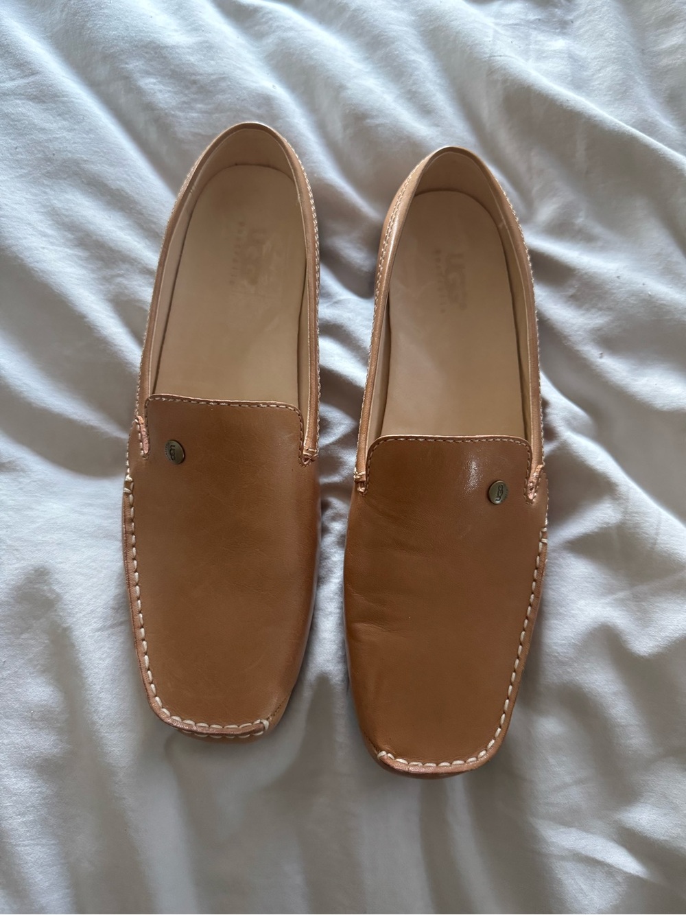 UGG Women's Tan Leather Loafers